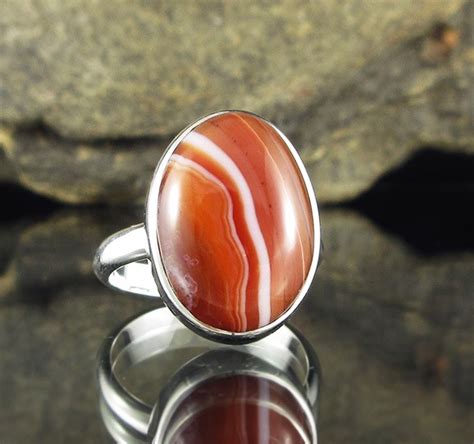 Banded Carnelian Ring - ALL JEWELLERY