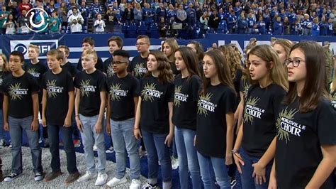 Noblesville West Middle School Choir Kicks off Colts Game With National Anthem