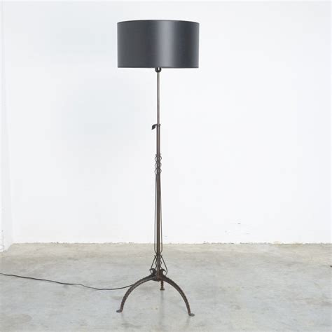 Antique Black Wrought Iron Floor Lamp | #76760