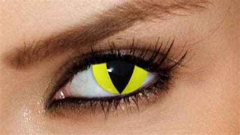 GOTHIKA Yellow Cat Eye Theatrical Contact Lenses - Pair | Yellow cat, Cat eye contacts, Black ...