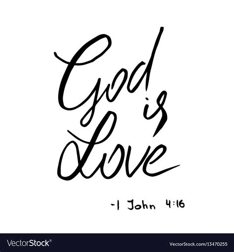 God is love quote lettering Royalty Free Vector Image