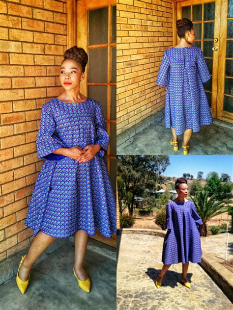 My Seshoeshoe flowy dress. | Shweshwe dresses, African traditional dresses, African design dresses