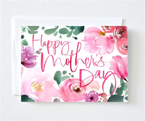 Floral Watercolor Mother's Day Card | Julie Song Ink