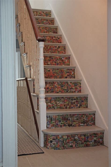 Hallway decorating inspiration - wallpaper your staircase risers