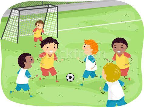 Futebol · meninos · ilustração · grupo · jogar · crianças - ilustração de vetor © lenm (#4817262 ...