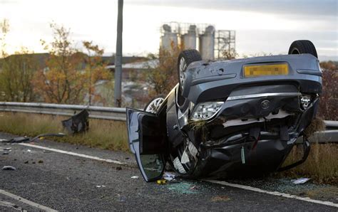 Driver 'lucky to survive' after car hits kerb on A66 and flips across road before landing on its ...