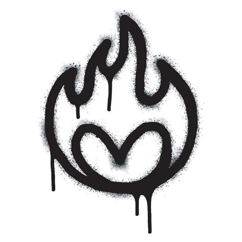 Spray Painted Graffiti Fire flame icon Sprayed isolated with a white ...