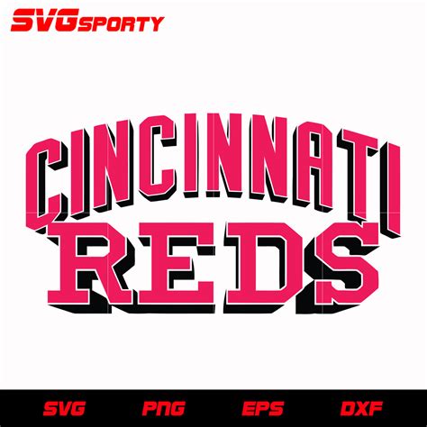 Cincinnati Reds Text Logo 2 svg, mlb svg, eps, dxf, png, digital file ...