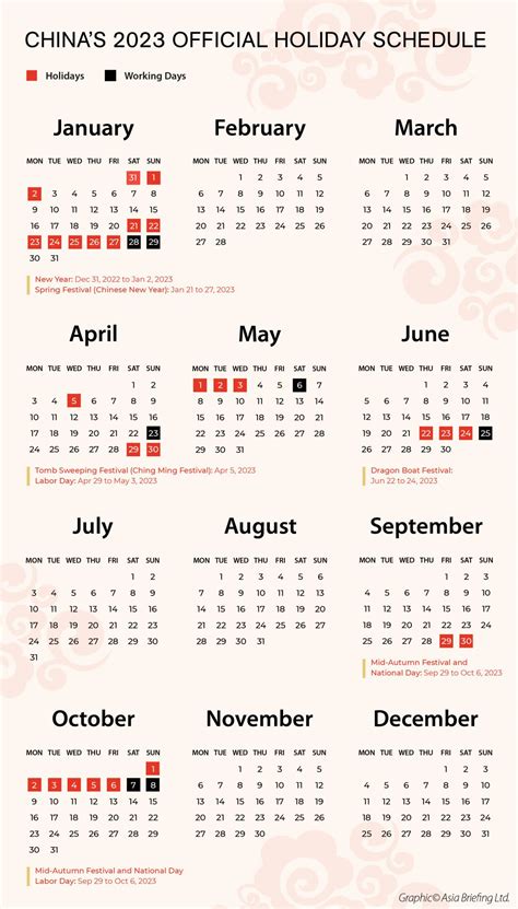 China National Holidays 2023 and Schedule of Adjusted Working Days