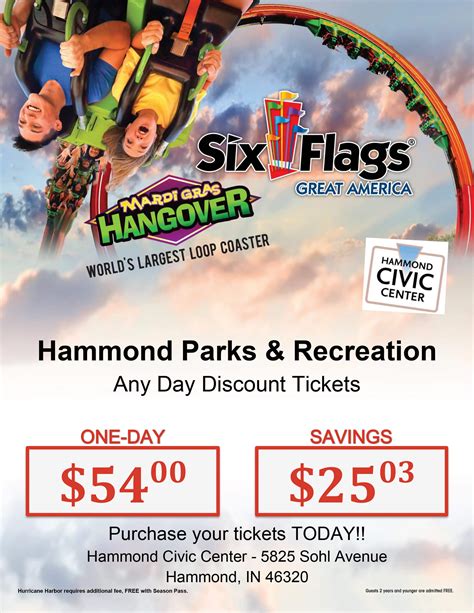 Hammond Parks has Six Flags Great America Tickets! | City of Hammond, Indiana