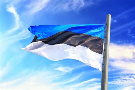 Estonian flag stock image. Image of flagpole, independence - 110740341