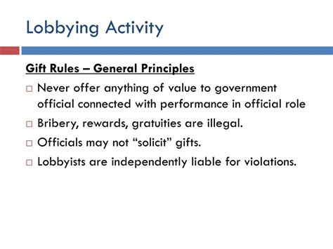 PPT - Lobbying Ethics and Reporting Rules PowerPoint Presentation, free ...