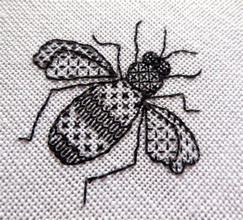 Bee blackwork embroidery kit | Etsy | Blackwork embroidery patterns ...