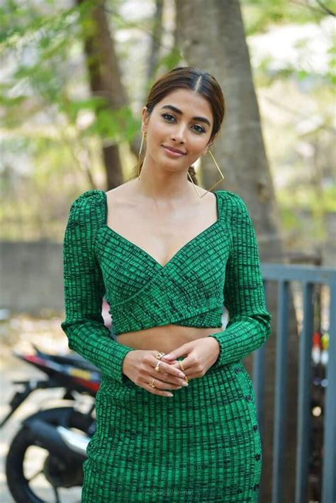 Pooja Hegde in green dress At Radhe Shyam Promotions Photos - Actress Album