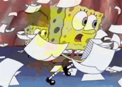 Panic Spongebob GIF - Panic Spongebob Papers - Discover & Share GIFs