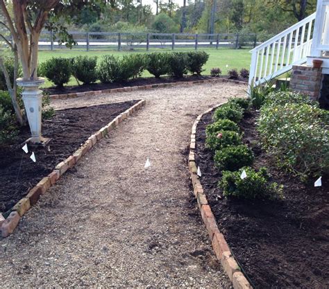 Pea gravel walkway? Almost finished! Gravel Walkway, Wood Walkway, Concrete Path, Walkways, Pea ...