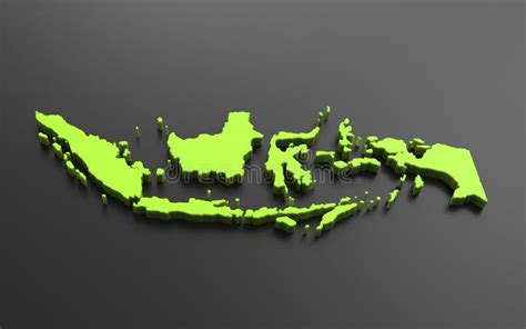 3d Map of Indonesia on Black Background Stock Illustration ...