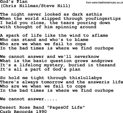 God's Plan, by The Byrds - lyrics with pdf