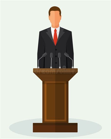 Vector Illustration Politician Man Giving Speech Stock Vector ...