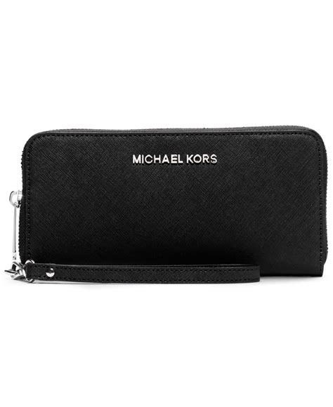 Michael Kors Michael Jet Set Travel Flat Multifunction Leather Wallet ...