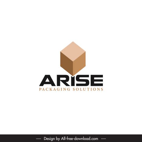 Arise logo template modern 3d cube flat texts decor vectors stock in format for free download ...