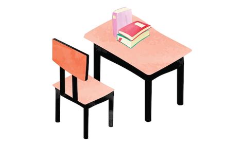 Premium Vector | Student desk and chair watercolor style vector ...