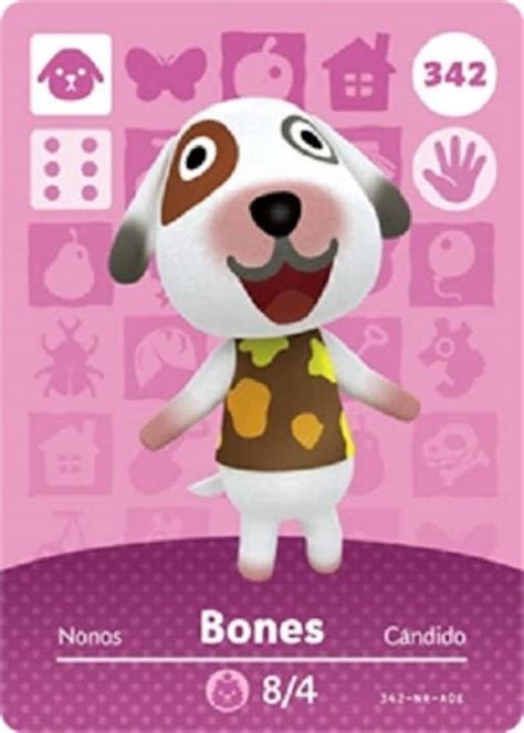 ACNH Bones Amiibo Card Animal Crossing | Etsy