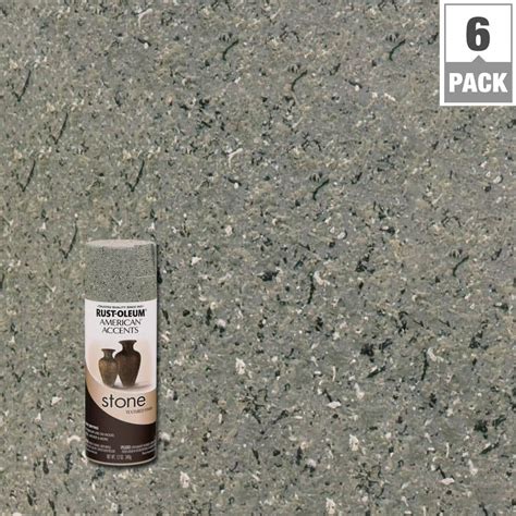 Rust-Oleum American Accents 12 oz. Stone Gray Stone Textured Spray Paint (6-Pack)-7992830 - The ...