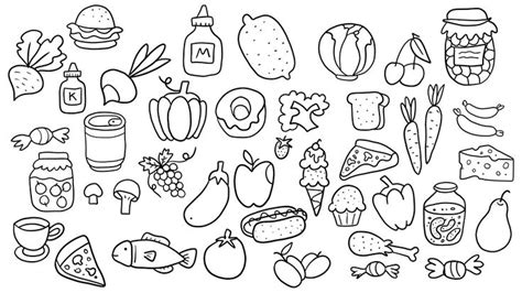 How to Draw Food items - Healthy v Unhealthy, fruits drawing, ice cream ...