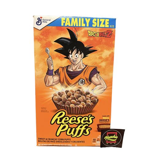 Reese's Puffs X Dragon Ball Z Limited Editon Cereal by Munchie Box Curations (GOKU, (1) Family ...