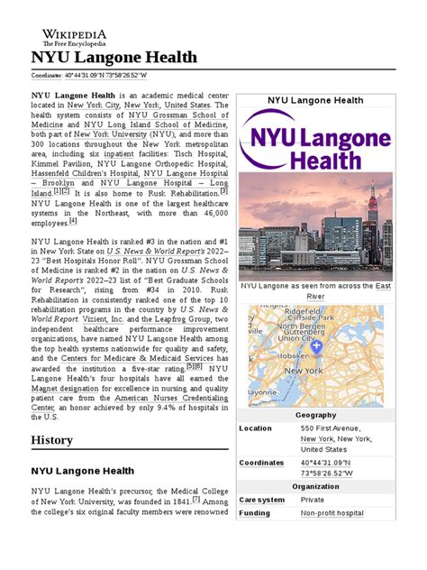 NYU Langone Health | PDF | Health Sciences | Clinical Medicine