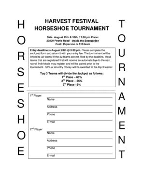 HORSESHOE Entry Form Rules - Fill and Sign Printable Template Online