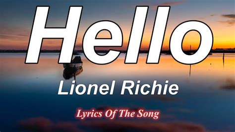 Lionel Richie - Hello (Lyrics) - YouTube