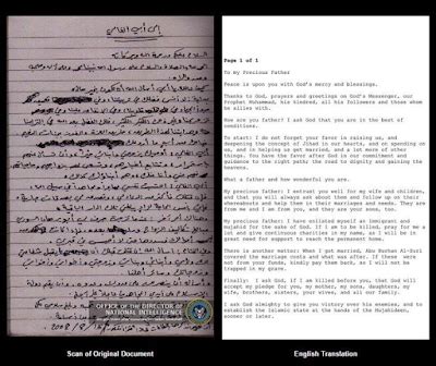 Osama Bin Laden letter to his Saudi dad thanking him for teaching him ...