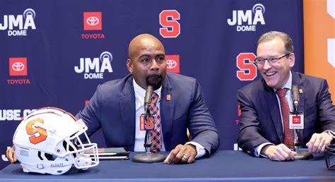 Syracuse football coach Fran Brown gets deep during his introduction ...