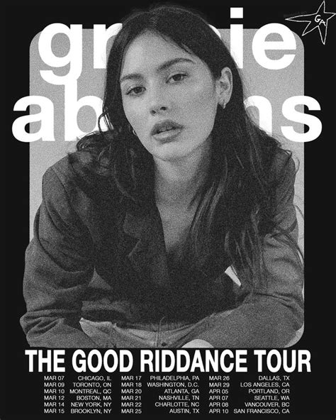 the good riddance tour poster - gracie abrams in 2023 | Printable posters wall art, Tour posters ...