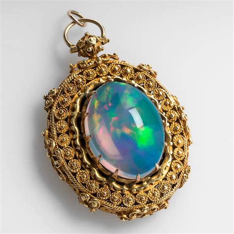 Antique Jewelry Victorian Jelly Opal Locket Pendant