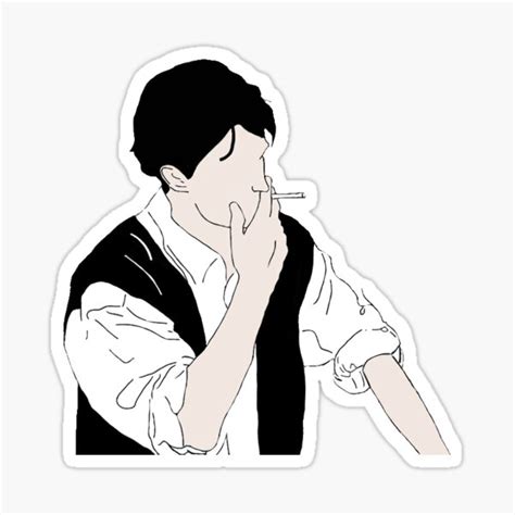 "Chandler Bing Smoking" Sticker by karineyeet | Redbubble