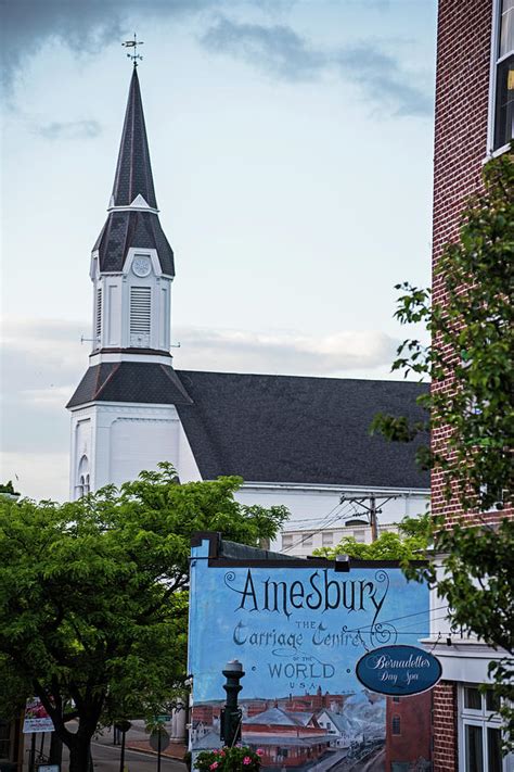 Amesbury Massachusetts Church and Mural Downtown Amesbury Photograph by Toby McGuire - Pixels