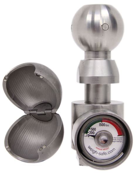 Weigh Safe 2" and 2-5/16" Hitch Ball w/Built-In Scale - Stainless Steel ...