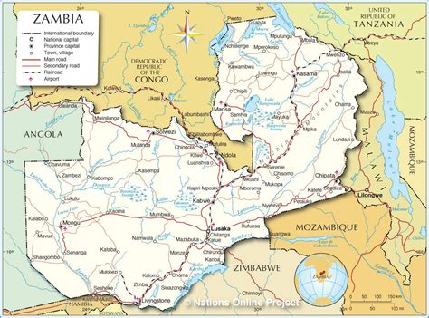 Carte de la Zambie - Plusieurs cartes du pays en Afrique