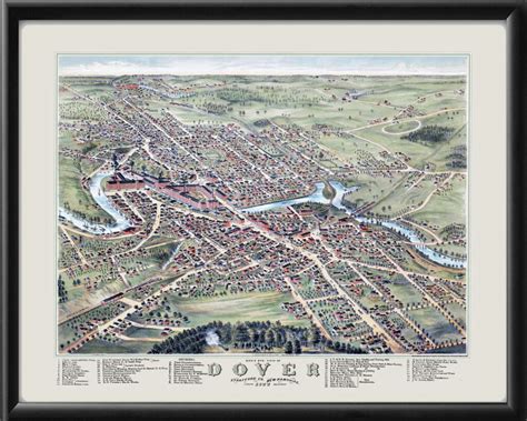 Dover NH 1877 Color Restored Map | Vintage City Maps