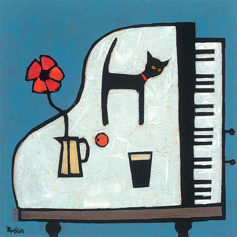 Colin Ruffell (Cat on Piano) Canvas Print | The Art Group