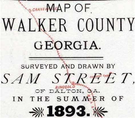 1893 Map of Walker County Georgia Landowner Reprint - Etsy