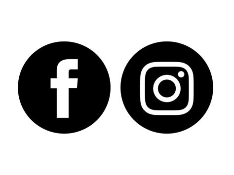 Facebook Instagram Black Icon Icon PNG vector in SVG, PDF, AI, CDR format