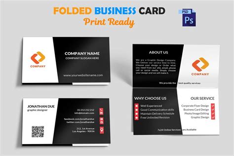 Astounding Folding Business Card Templates Template Ideas inside Fold Over Business Card Tem ...