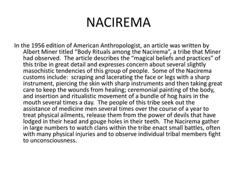 🌈 Body ritual among the nacirema essay. Body Ritual Among the Nacirema ...