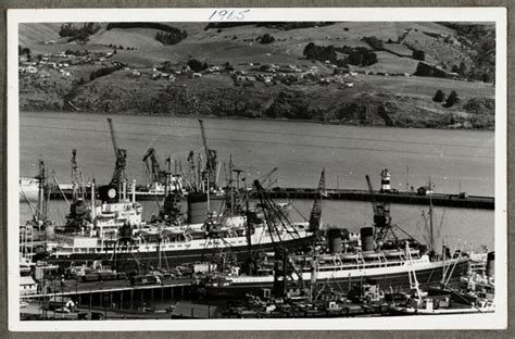 Approx. four unidentified ships Lyttelton Port, 1965.; Unknown; 1965; 14991.77 | eHive