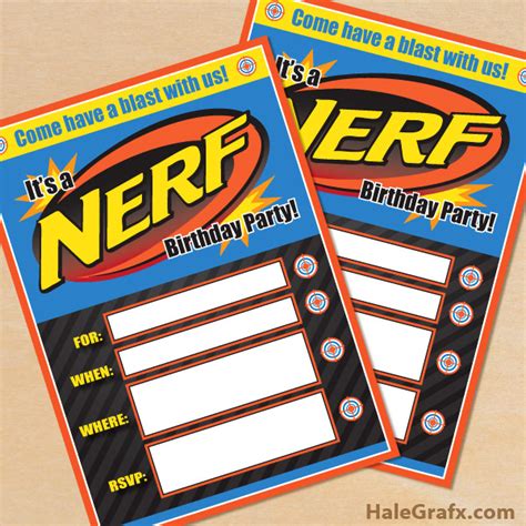 Nerf Birthday Party Invitations Printable