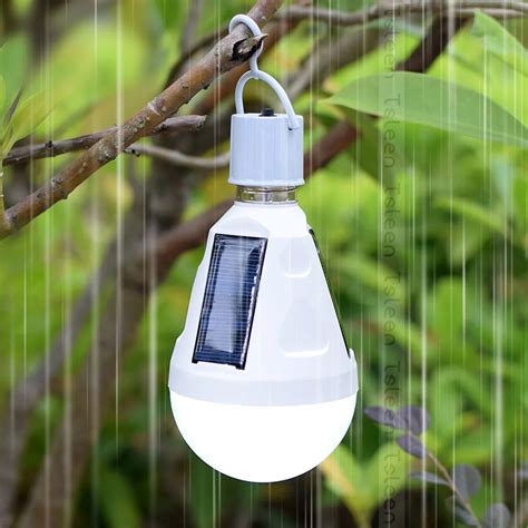 2PCS/LOT Rechargeable Outdoor Solar Hanging Lights Bulb ABS 7W 12W ...